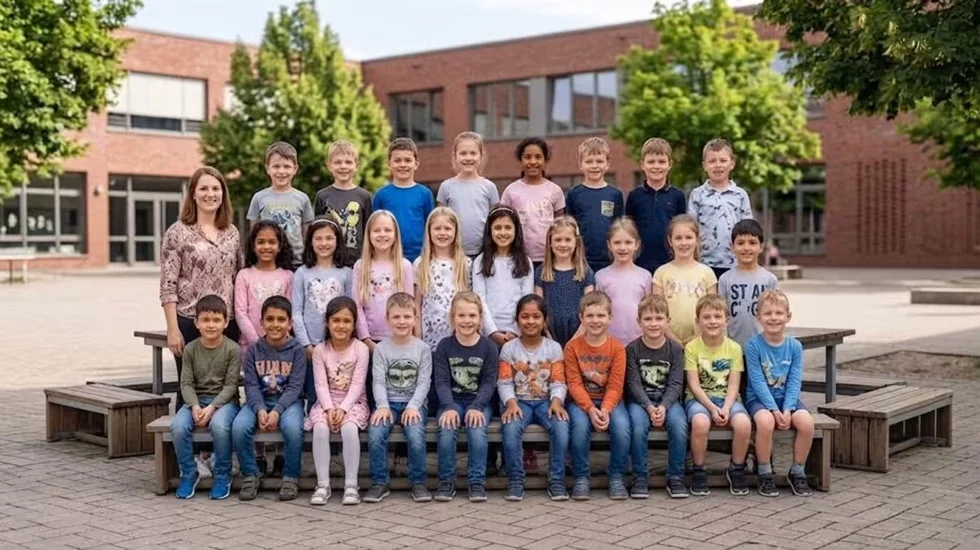 Schulkind mit Schulranzen